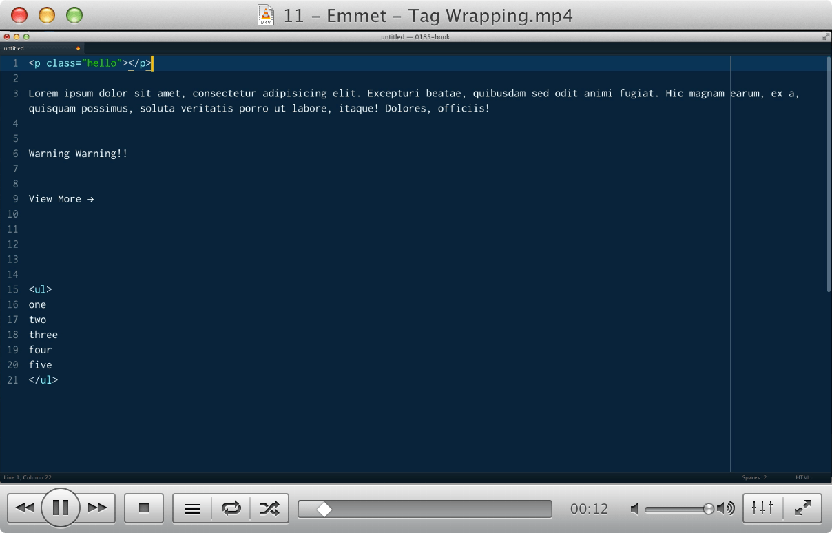 11 - Emmet - Tag Wrapping