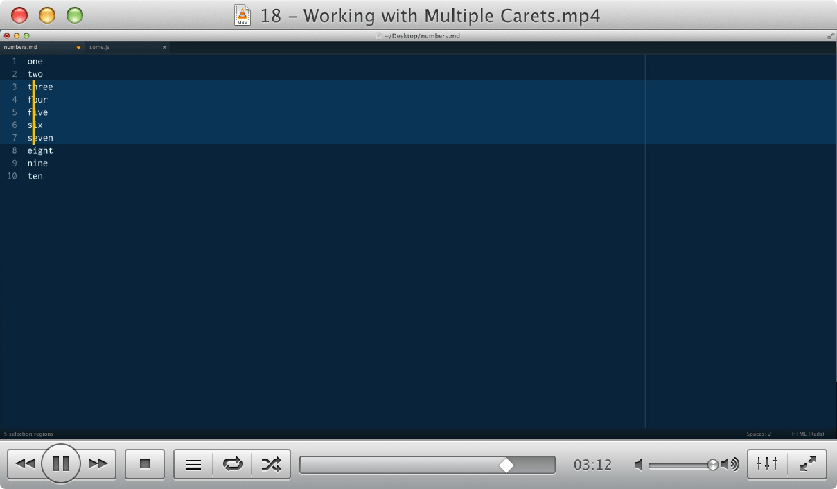 18 - Working with Multiple Carets